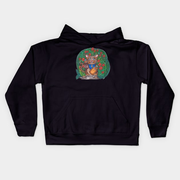 Lucky Cat Kids Hoodie by JenStedman73